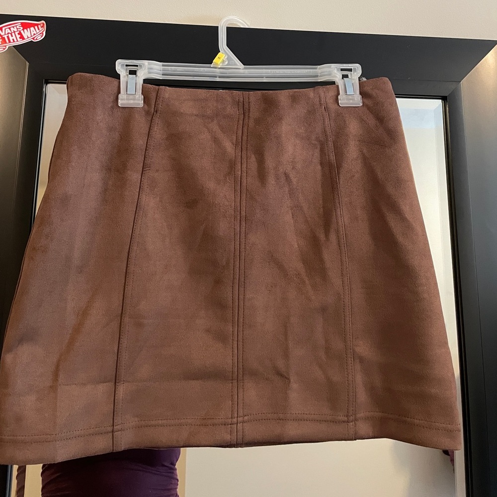Brown velour skirt